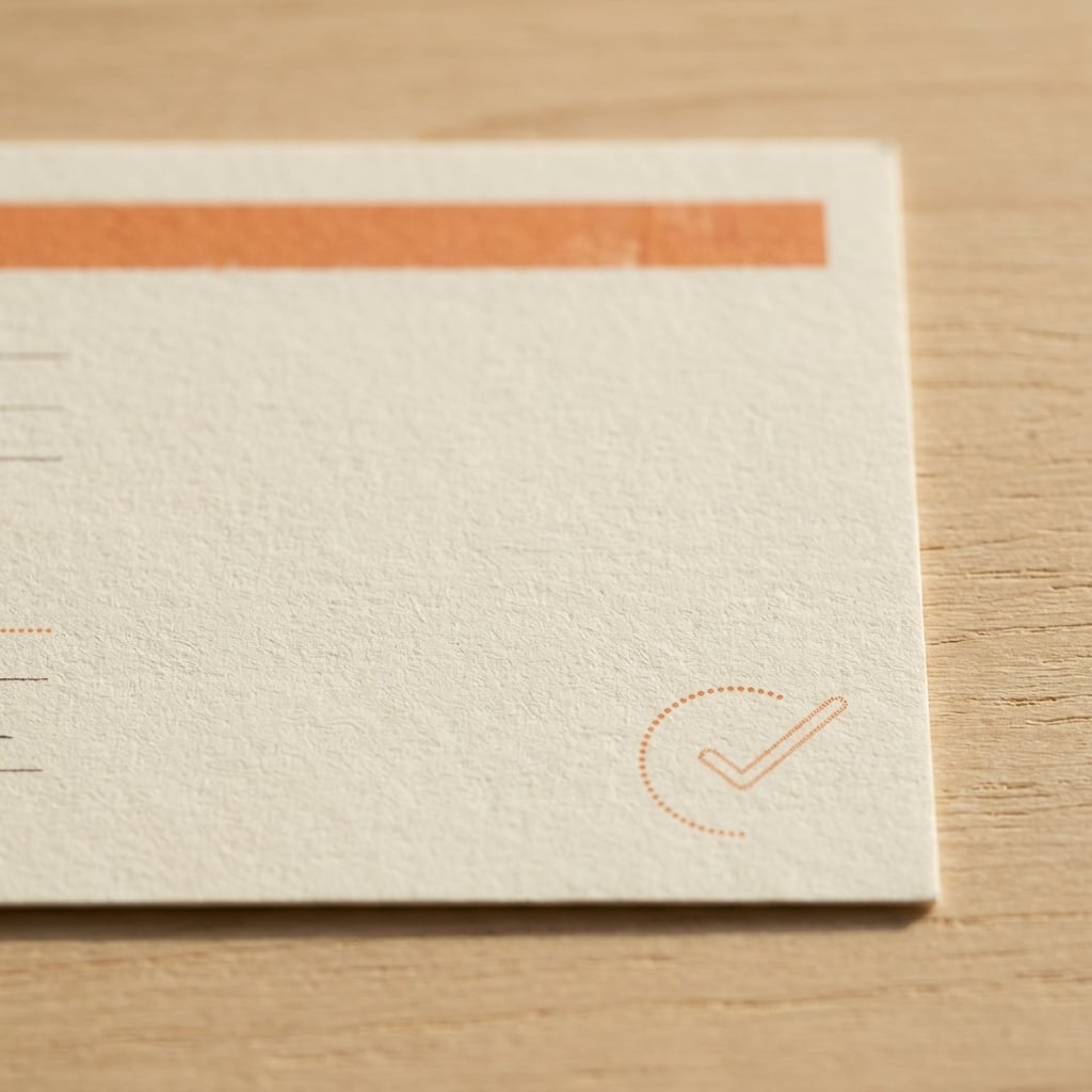 Close-up van een voorbedrukte werkkaart met papiertextuur en het oranje merkje van onsonderwijsisgoed